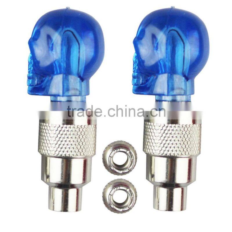 2016 Skull Head led Bike Bicycle Car Motorcycle Wheel Valve Stem Cap tire Motion Neon Light lamp