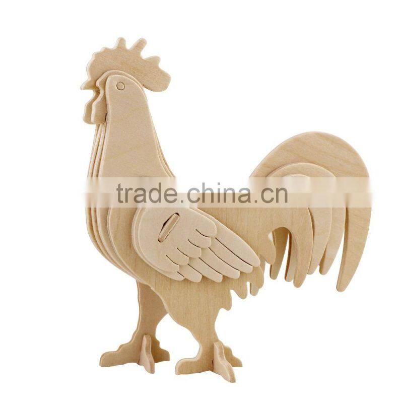 Children's wooden environmental 3d puzzle toys fancy small pussy fancy toy