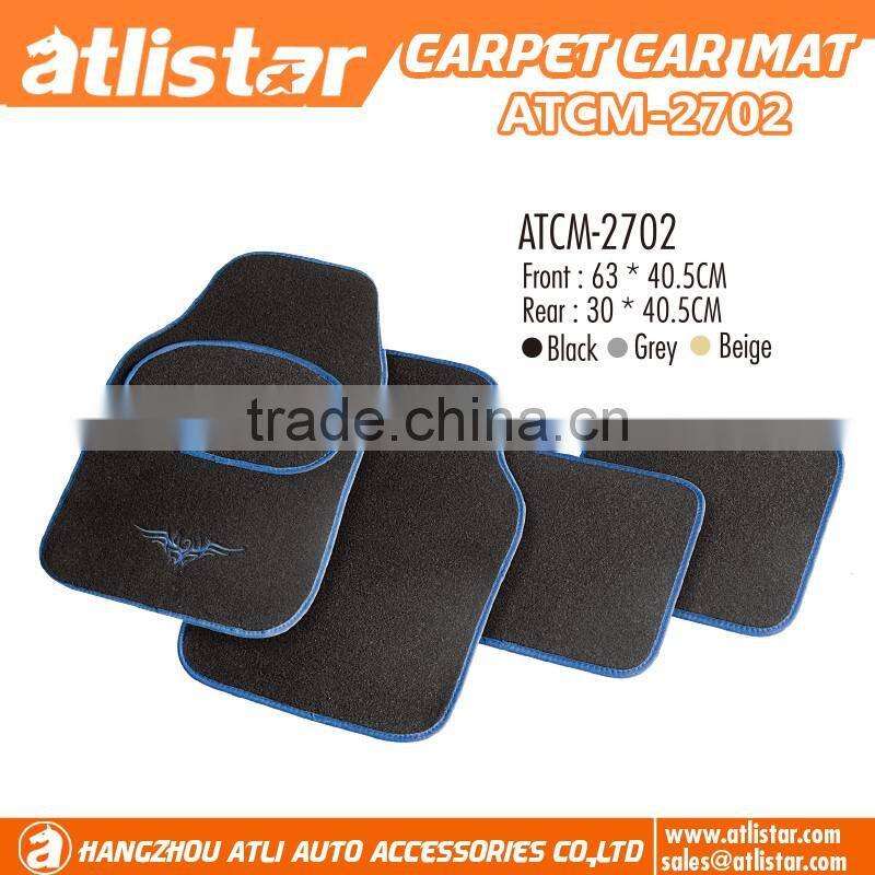 Golden color 4pcs wholesale carpet car floor mat