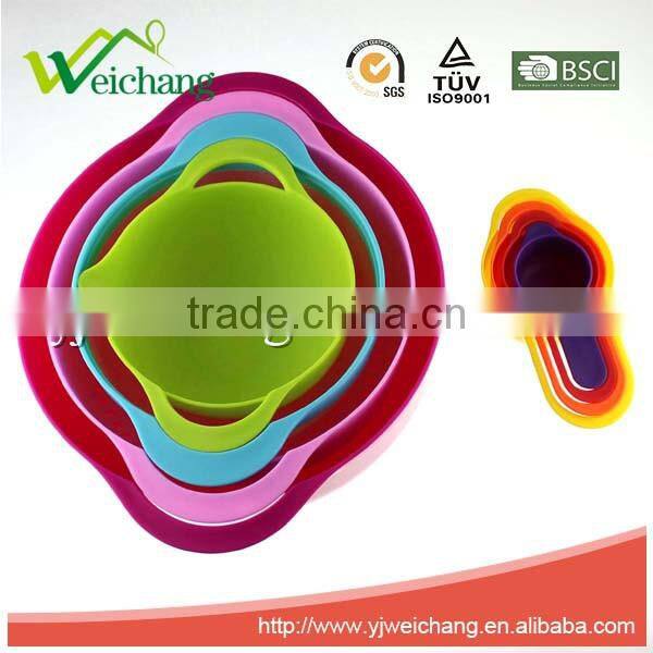 WCE7041 New design colorful Plastic Multicolor Decorative Measuring Spoon and Bowl Set, Set of 8