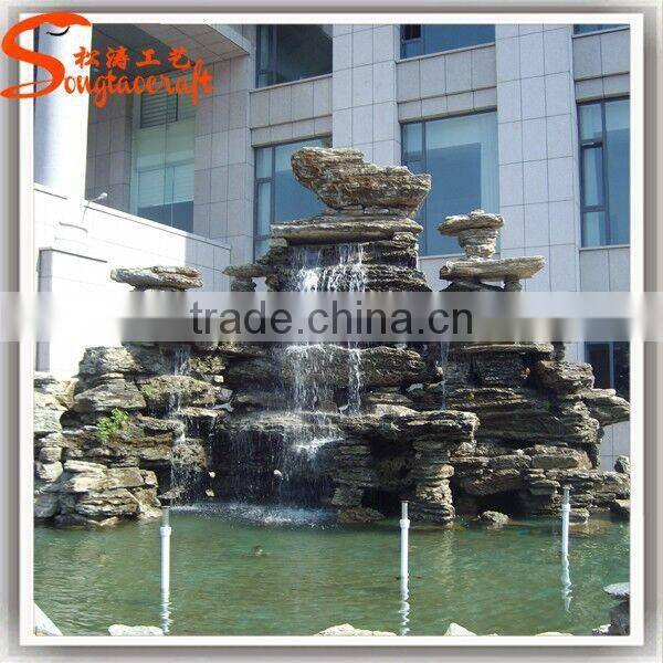 Can be customized artificial waterfall solar fountain garden decorative landscape artificial waterfall fountain