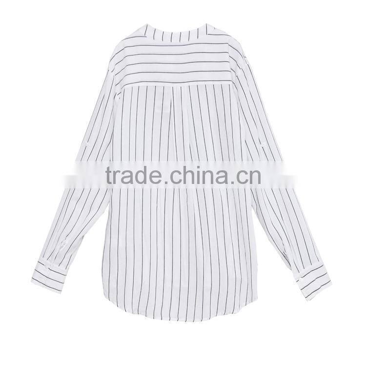 ladies cotton shirts designs fashion stripe shits loose casual women blouse