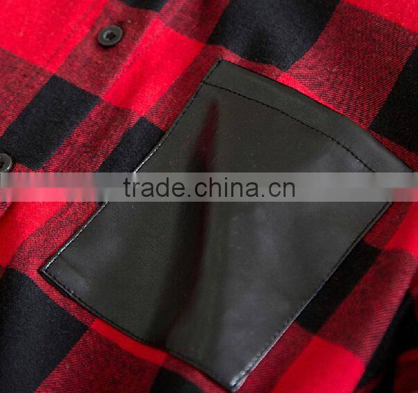 Best Selling Red And Black Plaid Shirt Wholesale Plaid Flannel Shirt