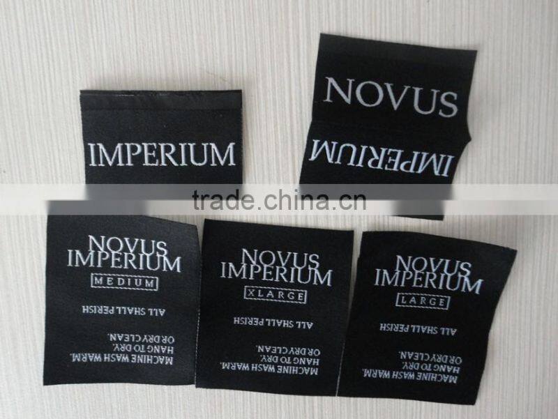 Customized high density damask woven labels for garments