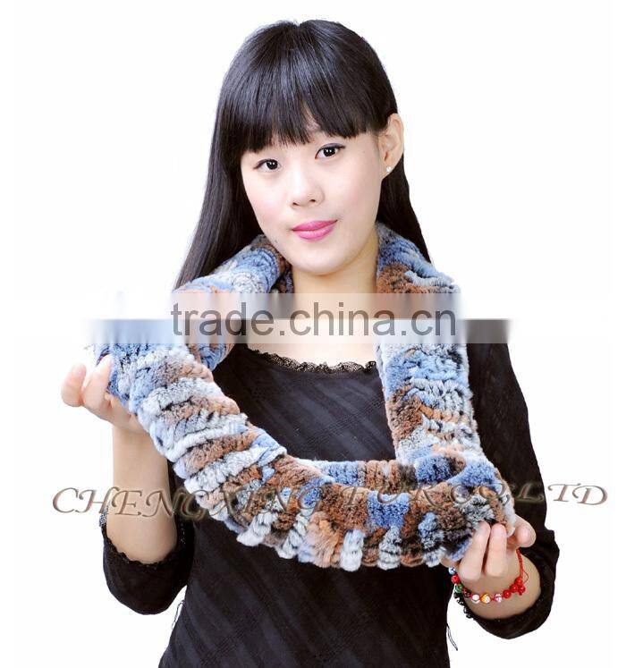 CX-S-125D Beautiful Women Real Rex Rabbit Fur Winter Fashion Lady Scarf custom scarf no minimum