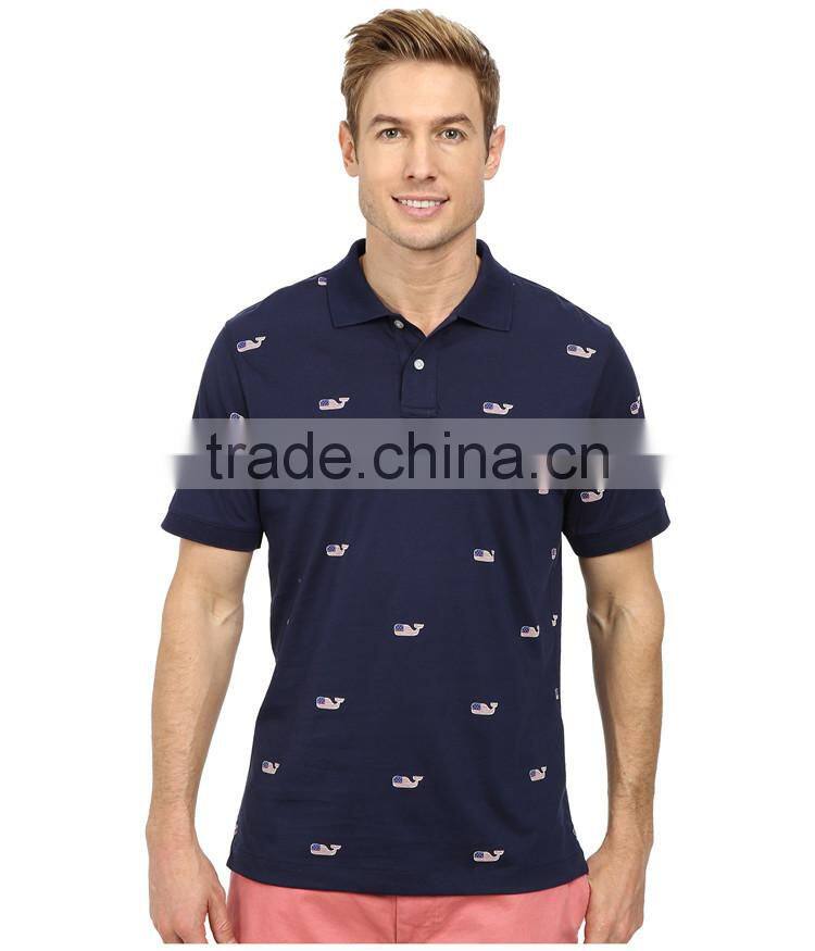 Fashion shorts embroidery designs mens golf patterned polo shirt embroidery