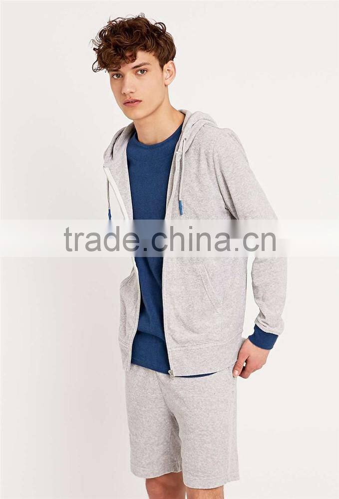 Thin hoodie with string blank pullover grey wholesale plain zip hoodies
