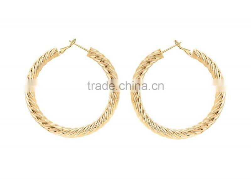 Gold Plated Artificial Hoop Earrings