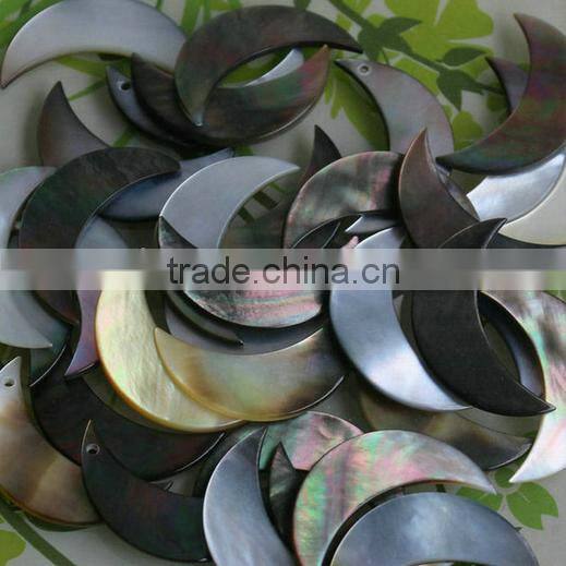 natural leaf shape black shell charms diy black shell charm pendant wholesale jewelry accessories