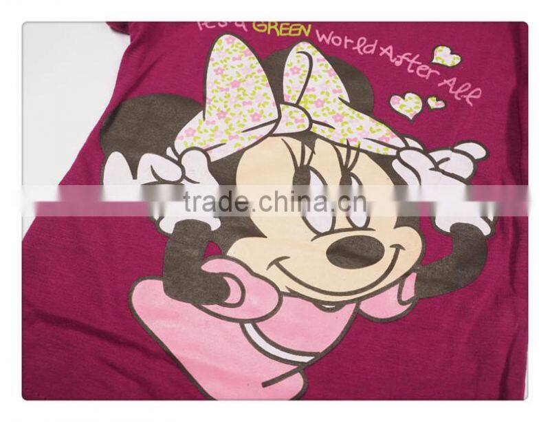 2014 new summer girls clothing suits kids fashion minnie t shirts+jeans skirts 2pcs outfits baby girls suits