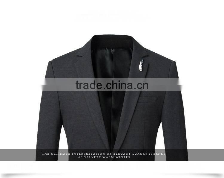 Wholesale Customized European Business Suit 1 Button Charcoal Men Suits