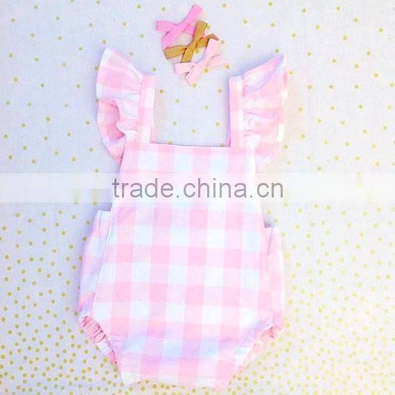 Wholesale Baby Clothes Summer Baby Romper Floral Ruffle Design Bodysuit