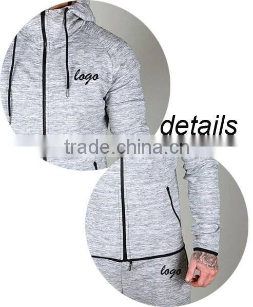 custom logo tracksuit popular tri blend curve bottom tracksuit for men
