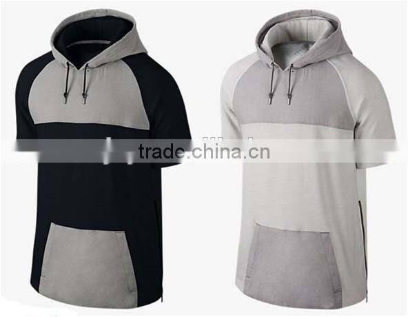 high quality wholesale mens short sleeve hoodies with hood