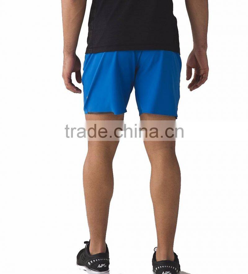 Back zip pocket quick dry man running shorts