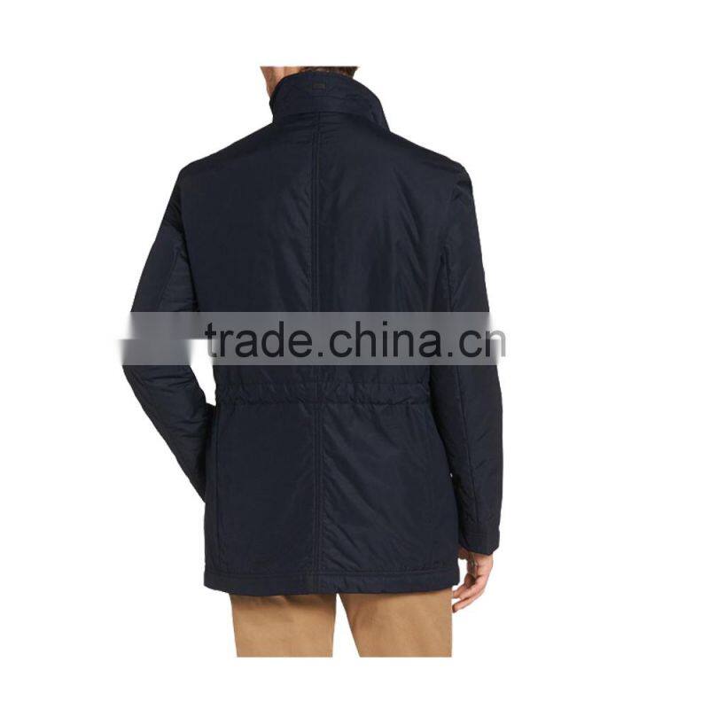 mens cheap fancy navy nylon water resistant winter jacket coat men