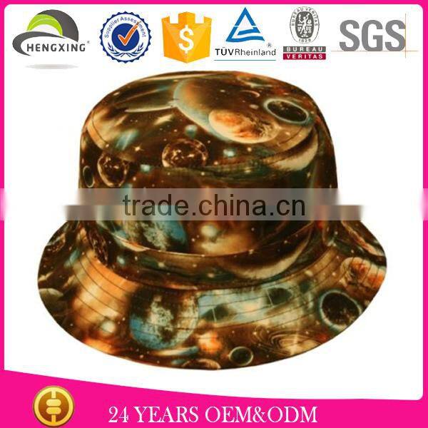 Man 100% Cotton Fashion Galaxy Space Printed Summer Outdoor Bucket Fisherman Hat custom of men's hats