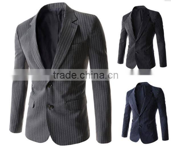1 pc hot sale good quality 4 size for choice slim fit striped long sleeve V neck slim fit men blazer