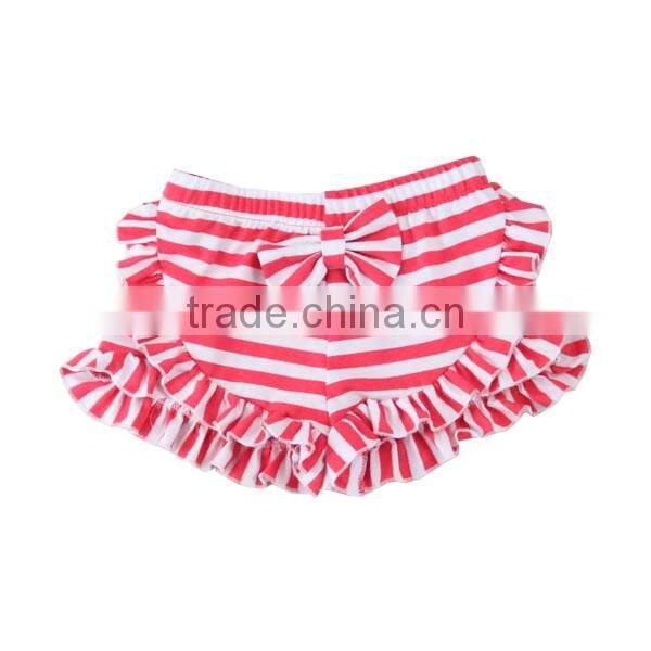 2017 wholesale children's boutique clothing newborn baby clothes stripe shorts with bowknot