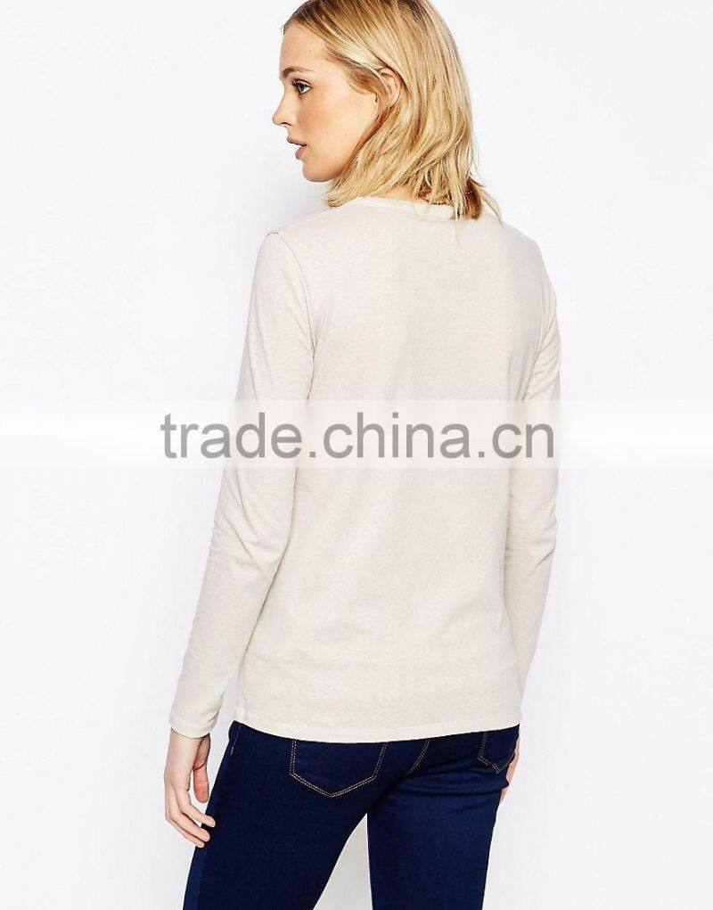 Regular fit comfortable long sleeve cotton fabric of maternity wear