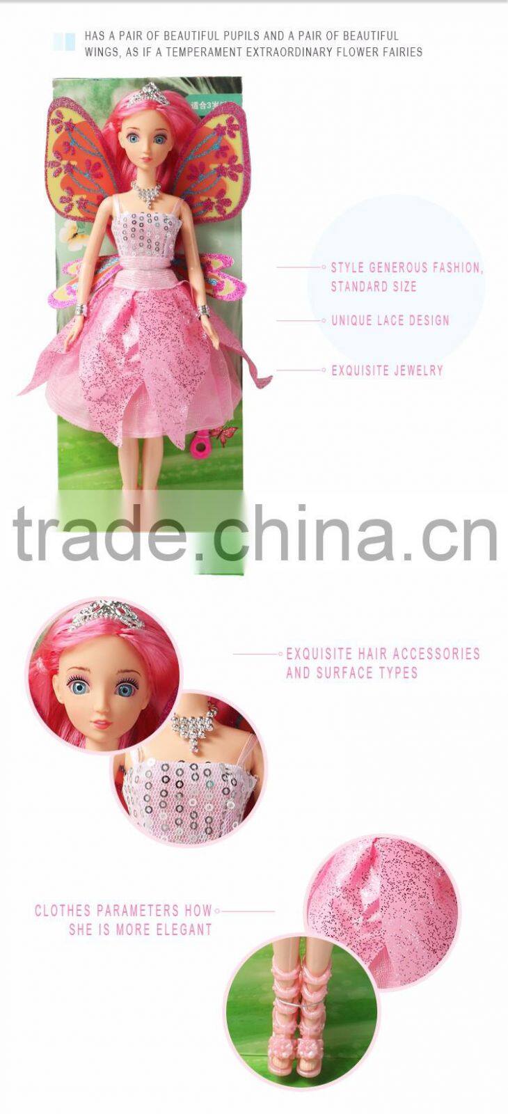 Big size vinyl real flying fairy barbiee doll