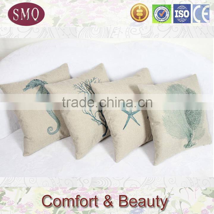 natural linen color customize linen cotton printed linen cushion cover