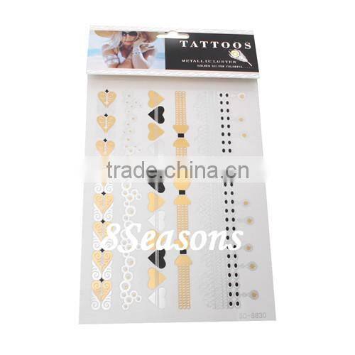OEM Available Mixed Pattern Gilding Water Transfer Printing Large Size Waterproof Paper Temporary Tattoos Sticker