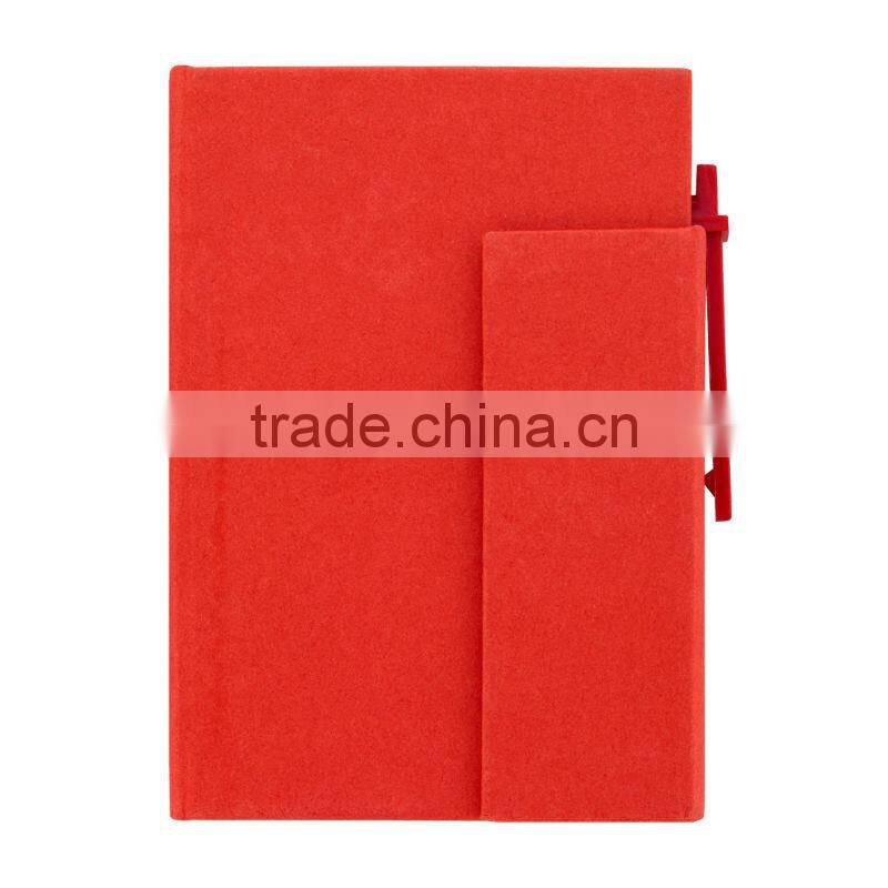 Colorful recycle notebook with pen with paper pocket