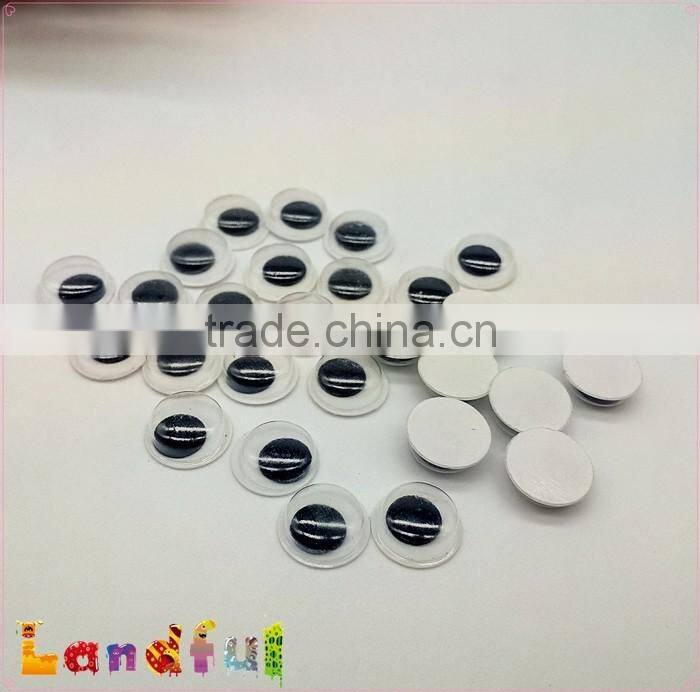 10mm Glue Back Black Safety Wiggle Eyes Craft Plush Toy Googly Moving Eyes