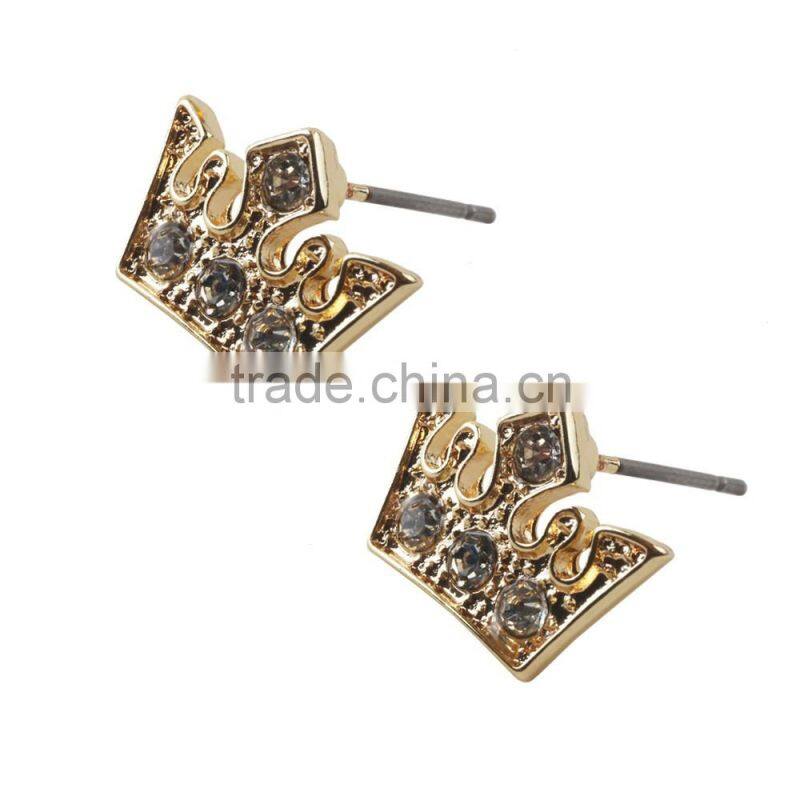 Sterling Bohemian Dubai Crown Jewelry Hiphop Earrings For Unisex Wholesale