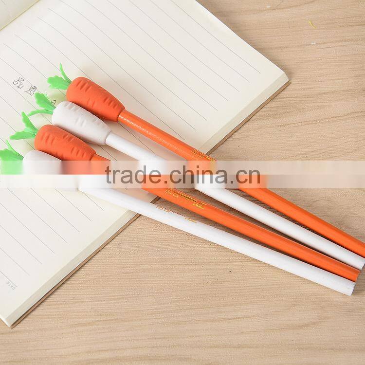 Novel creative 3d carrot jumbo pencil with eraser toppers customs