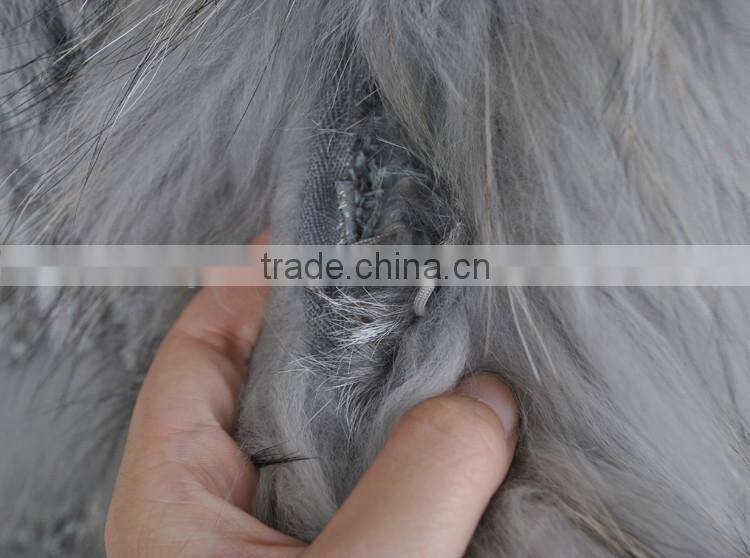 YR243 Knitting Rabbit Fur Vest 1*2 Knit Women Real Raccoon and Rabbit Fur Vest Wholesale OEM