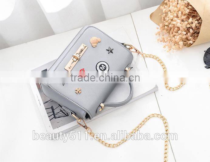 Shape Women Bag Leather Handbag With Rotating Lock Shoulder bag HB5401