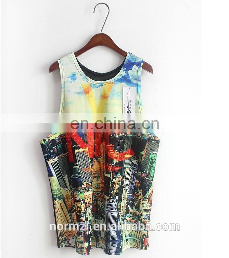 3D printed fashion style free custom your design tank top hot girls top sale 100%polyester tank top