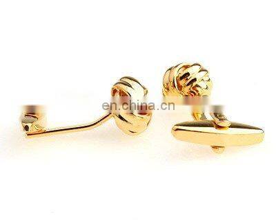 fashion jewelry 18k gold plated cufflinks high end metal knot cufflinks