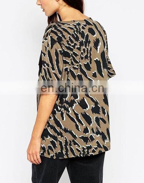 Dongguan hotsell garment wholesale maternity camo clothes polo long line t shirt