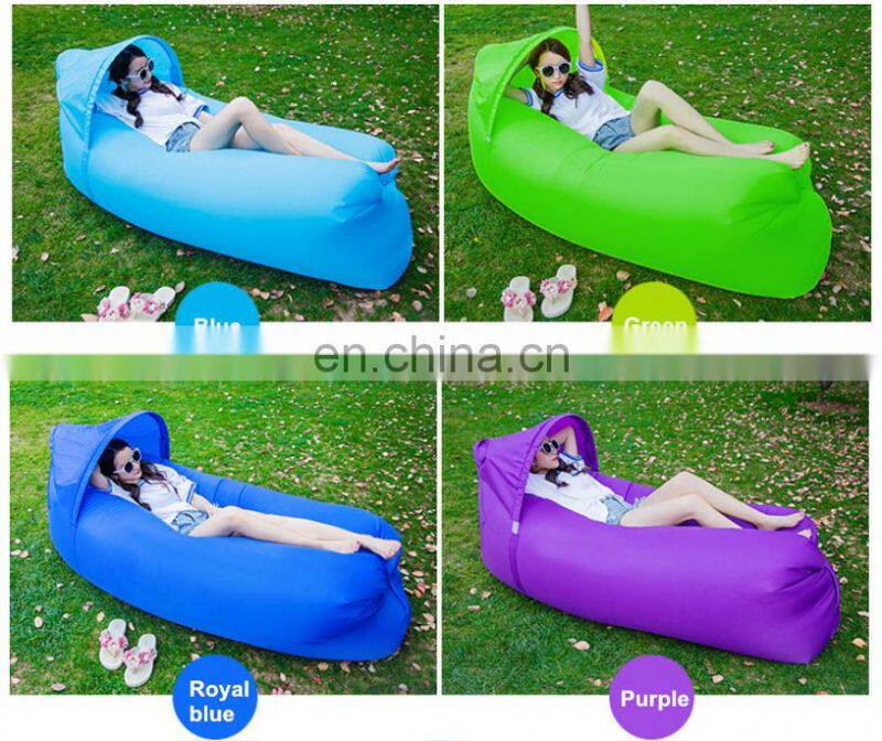 Hot selling on Amazon Inflatable lounge bag hammock air soft ship bed banana sofa