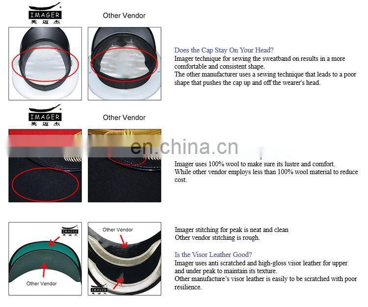 Customized Patrolman Constable Peaked Cap with Cover for Student