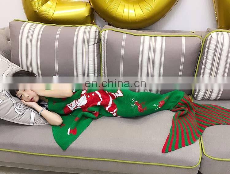 Handmade pretty mermaid tail blanket must-have Christmas gifts adults and kids sleeping bags warm mermaid blanket in winter