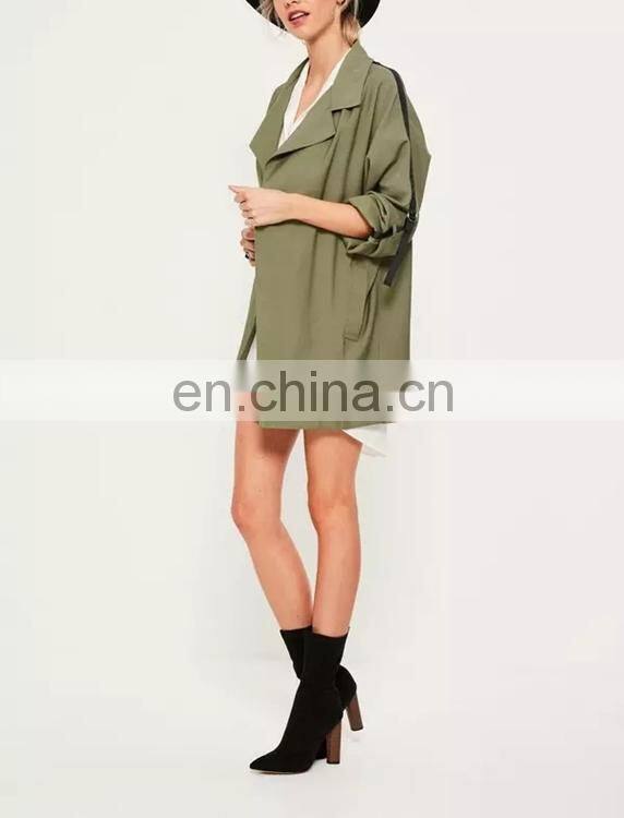 Latest fashion Army green parka overcoats woman parka