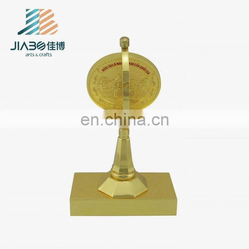 cheap custom round rotating painted gold plating trophy