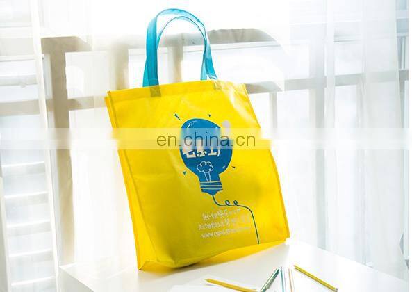 Bulk cheap Eco-friendly non toxic Yellow reusable Non Woven Shopping bag