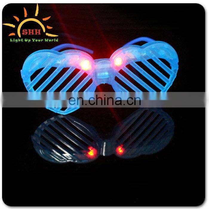 heart shape shutter sunglasses/LED shutter glasses for girl/flashing light glasses