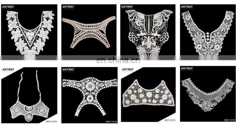 New design Large neckline patch Floral cotton Crochet Necklace Collar Applique for Crafts