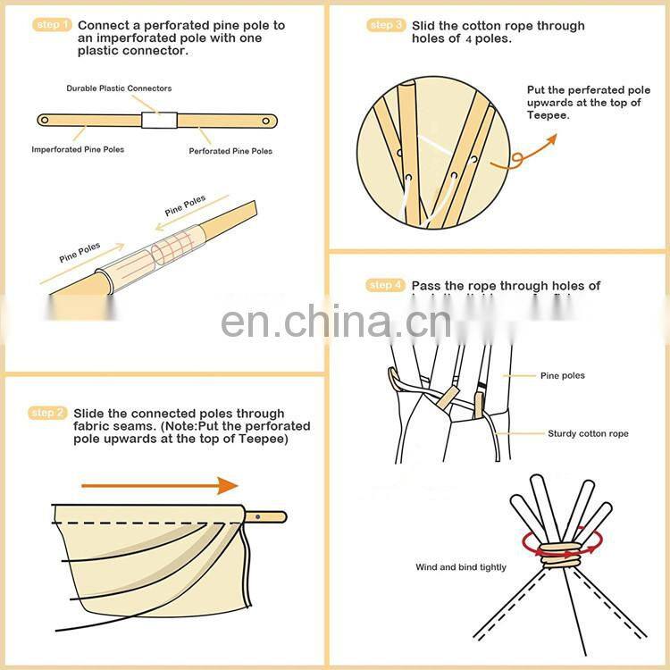 Kid's Foldable Teepee Play Tent Indoor&Outdoor Children Tent Indian tent for Kids