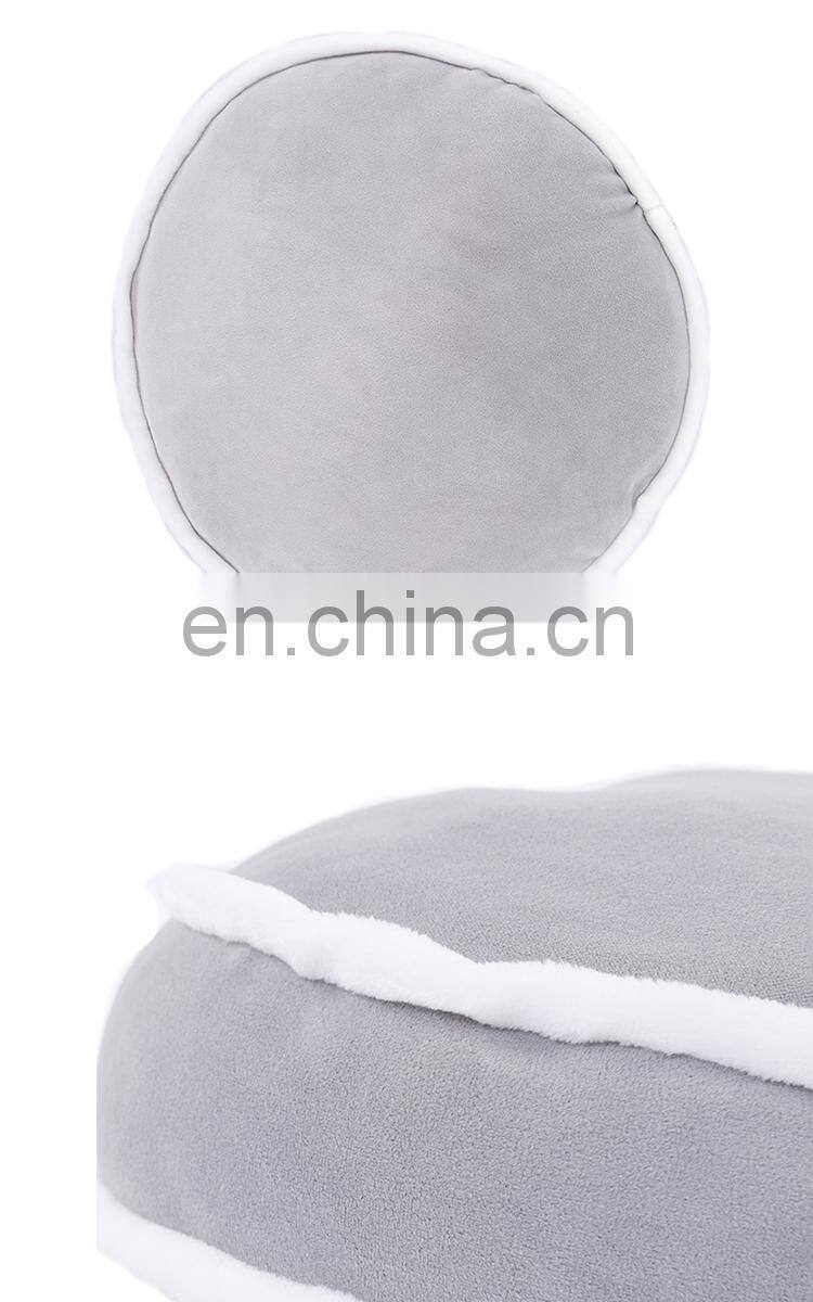 Cheap wholesale grey plush decoration pillows round cake stuffed chair pad round car seat cushion pillow