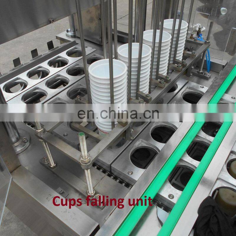 Shanghai factory price automatic small plastic disposable cup filler sealing lid packing machine