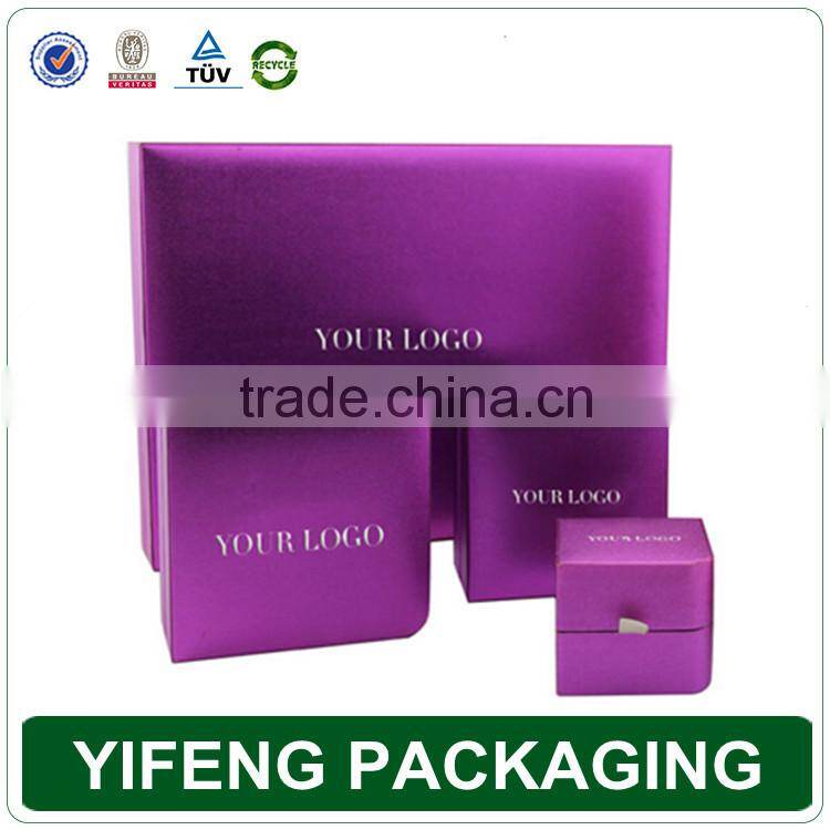 Luxury cardboard velvet custom logo printed paper jewelry box