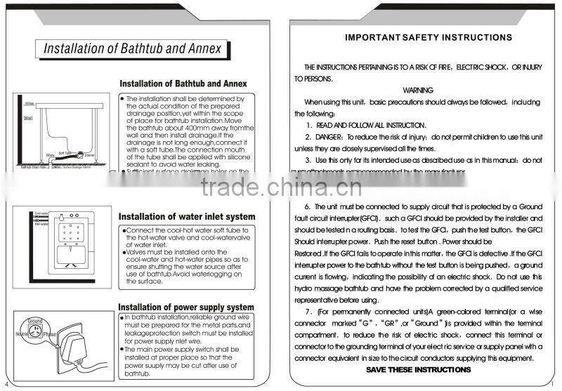 Acrylic Transparent Bahtub For Disabled Old People Bathtub