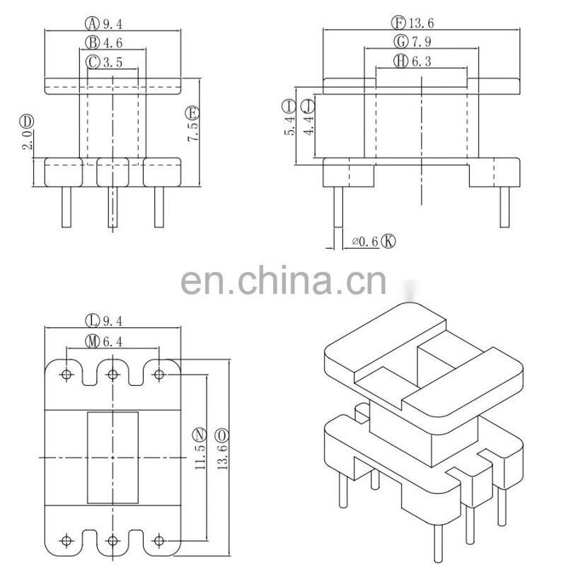 EI transformer plastic bobbin